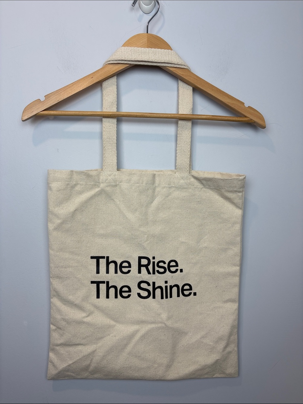 Vuori Natural Canvas Tote with Bold Black Text